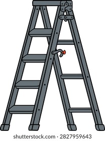 Metal Stepladder Construction Safety Tool.