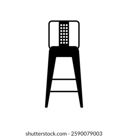 Metal stool black and white flat vector icon and symbol design