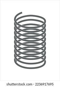 Metal straight Spring. Compressed coil, spirals. Repair spare parts. Vector illustration of springs isolated on white background.
