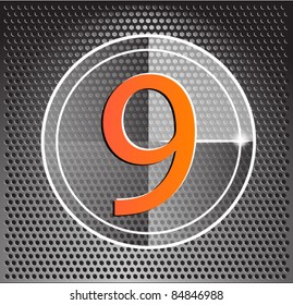 Metal style cinema counter. Nine