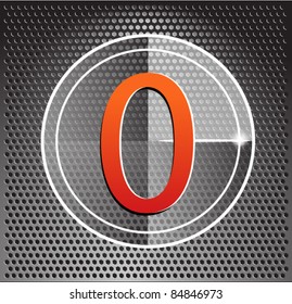 Metal style cinema counter. Zero