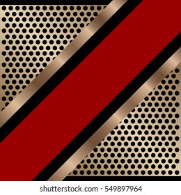 Metal style vector with red and black color.This metal texture is also have a plate vector with holes and black background.It's good for ID card background or banner and the other elegant project