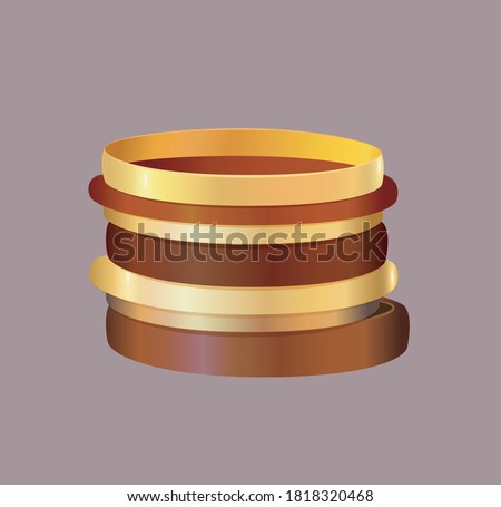 metal stylish bracelets on hands on a colored background Stock photo © 