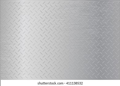Metal surface background. Non slip metallic flooring. Vector illustration