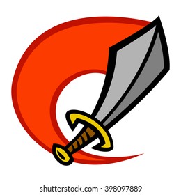 Metal Sword vector cartoon icon