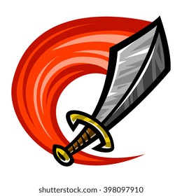 Metal Sword vector cartoon icon