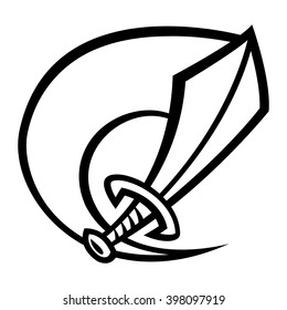 Metal Sword vector cartoon icon