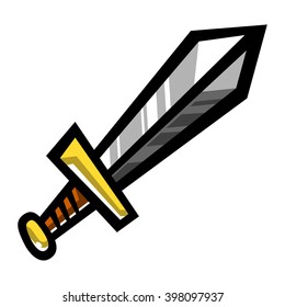 Metal Sword vector cartoon icon