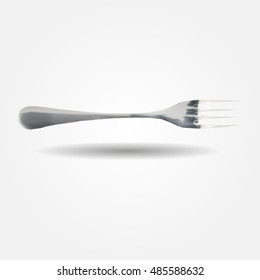 Metal table cutlery fork low and high resolution triangle mesh realistic vector eps10