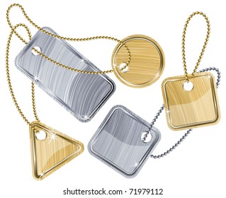 Metal tags. Vector.