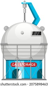 Metal tank with industrial liquefied compressed oxygen, petroleum, propane container. Gas cylinder with high pressure and valves. Gas cylinder, pressurized substance storage vector illustration