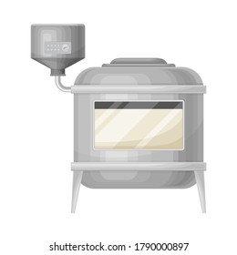 Metal Tank with Milk Souring Process in Cheese Production Vector Illustration