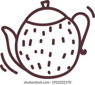 Metal tea pot, illustration, vector on white background.