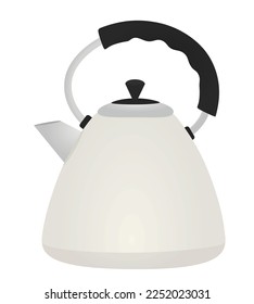Metal tea pot. vector illustration