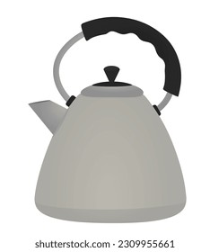 Metal tea pot. vector illustration