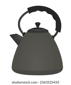 Metal tea pot. vector illustration