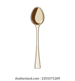 metal tea spoon cartoon. view food, steel black, table table metal tea spoon sign. isolated symbol vector illustration