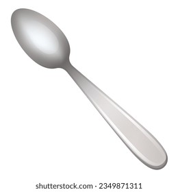 metal teaspoon for tea drinking vector illustration