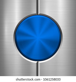 Metal technology background with abstract circle bevels and polished, brushed texture, chrome, silver, steel, aluminum for design concepts, web, prints, wallpapers, interfaces. Vector illustration.