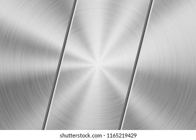 Metal technology background with circular polished, brushed texture, chrome, silver, steel, aluminum for design concepts, wallpapers, web and prints . Vector illustration