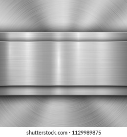 Metal technology background with circular and straight polished, brushed texture, chrome, silver, steel, aluminum for design concepts, wallpapers, web and prints . Vector illustration