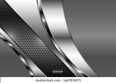 Metal technology background.Gray and silver with dark space.Vector illustration.Eps10 