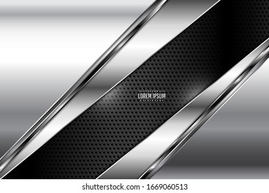Metal technology background.Gray and silver with dark space.Vector illustration.Eps10 