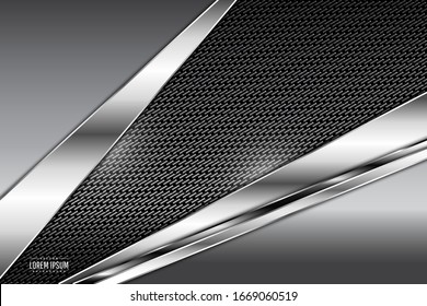 Metal technology background.Gray and silver with dark space.Vector illustration.Eps10  