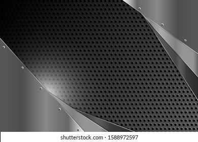 Metal technology background.paper cut style.Art design layout for banner, business, presentations, flyers, posters.Vector illustration.Eps10 