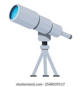 Telescopio de metal de pie sobre un trípode apuntando al cielo, listo para la observación astronómica