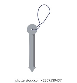 Metal tent stake vector cartoon illustration isolated on a white background.