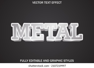 metal text effect on black background.
