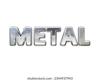 Metal text effect vector transparent element