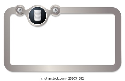 metal text frame for text and coin