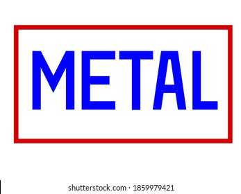 Metall - Textnachricht mit Großbuchstaben, Namensschild und Aufkleber