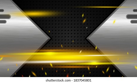 Metal texture background with fire sparks vector illustration