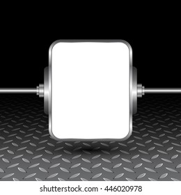 Metal texture background with space for text. Aluminum surface template. Vector illustration.