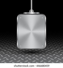 Metal texture background template. Aluminum surface template. Vector illustration.