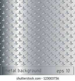 Metal texture background. Vector illustration. Seamless steel plate texture