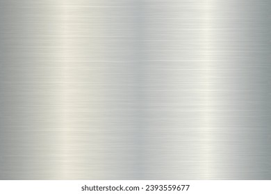 Metal texture. Brushed metallic texture of steel or aluminum. Metal background with with gleams and light reflections. Vector illustration.