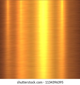 Metal texture gold brushed metallic background, vector illustration.