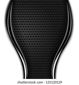 Metal texture perforated. Variant 06 - reflection. Black, white background with chrome wave strip in modern industrial style. Blank space for text or sign. Vector illustration design element 10 eps