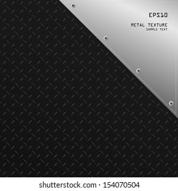 Metal texture with metal plate background - Vector illustration