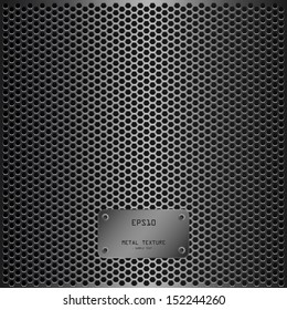 Metal texture with metal plate industrial background - Vector illustration