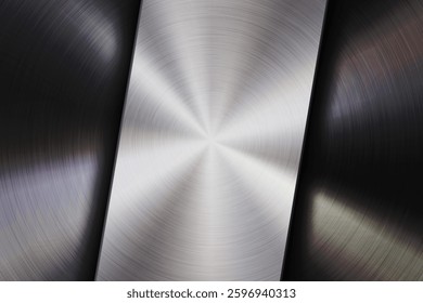 Metal textured abstract technology background with circular polished, brushed concentric texture, chrome, silver, steel, aluminum for design concepts, wallpapers, web and prints. Vector illustration.