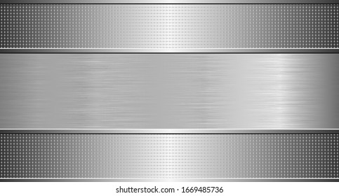 metal textured banner - vector illustration