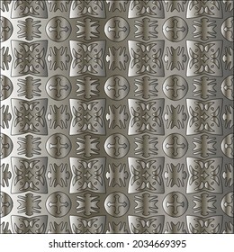 Metal textured plate. Steel industrial polished pattern.Silver metal gradient pattern background