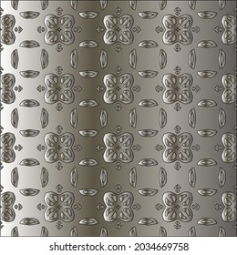 Metal textured plate. Steel industrial polished pattern.Silver metal gradient pattern background