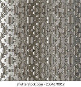 Metal textured plate. Steel industrial polished pattern.Silver metal gradient pattern background