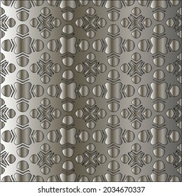 Metal textured plate. Steel industrial polished pattern.Silver metal gradient pattern background